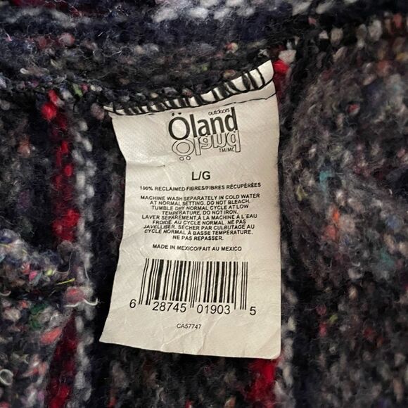 Mexican Baja Hoodie Jacket Beach Outerwear Hippy Boho Gray Red - Picture 4 of 4